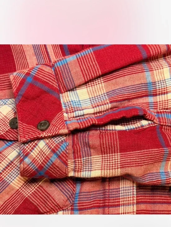 Boston Traders- Magenta Hooded Plaid Button-Up Hoodie Shirt XXL - Picture 6 of 6